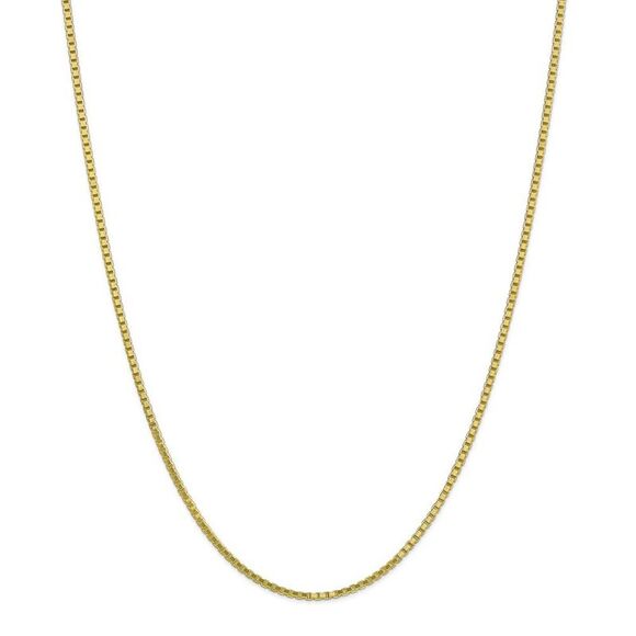 1.9mm 10k Yellow Gold Solid Box Chain Necklace, 18 Inch - Picture 3 of 8